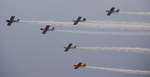 Index Investing Represented as Planes Flying in Formation